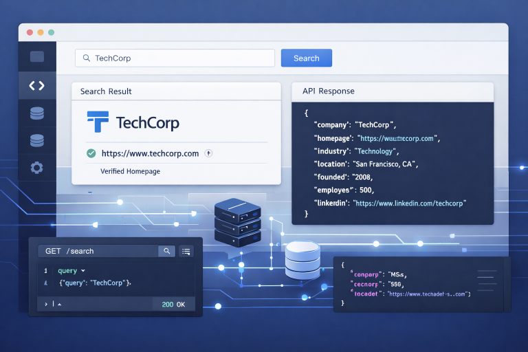 Best API to Search a Company’s Homepage